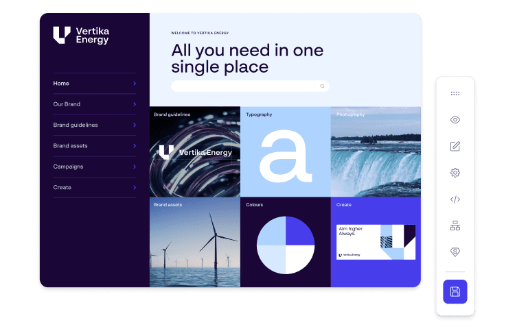 Custom brand portal interface surfacing legacy assets to showcase brand heritage interactively