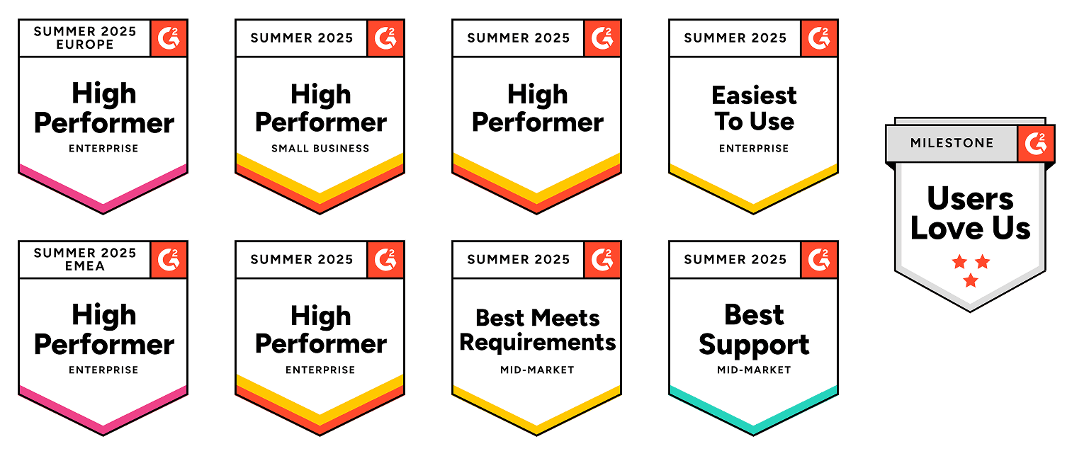 G2 Papirfly badges - High Performer Summer 2025