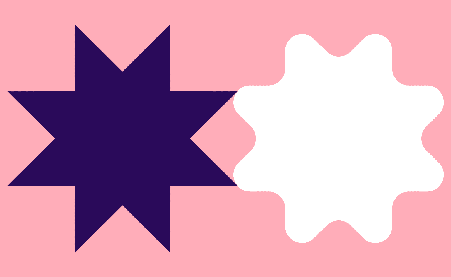 Two different shapes symbolizing rebrand