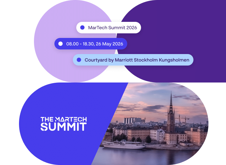 Graphic showing event information for Martech Summit Stockholm 2026